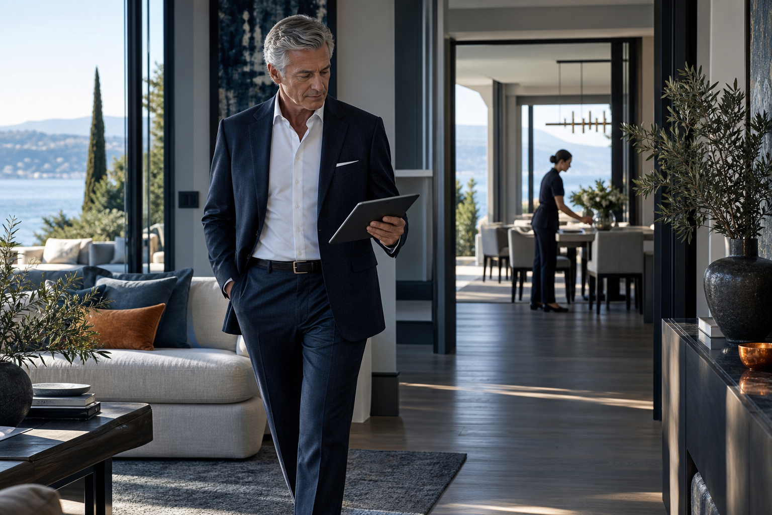 An experienced real estate professional coordinating property preparation
